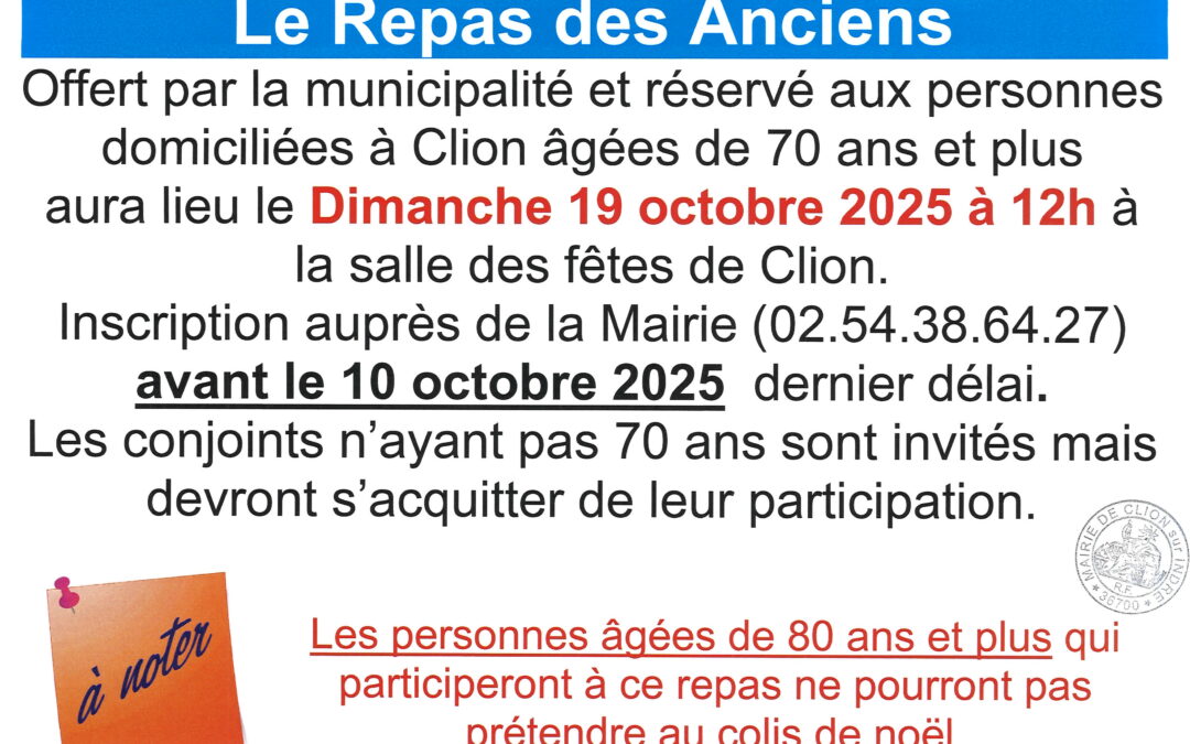 Repas des anciens le 19 octobre 2025
