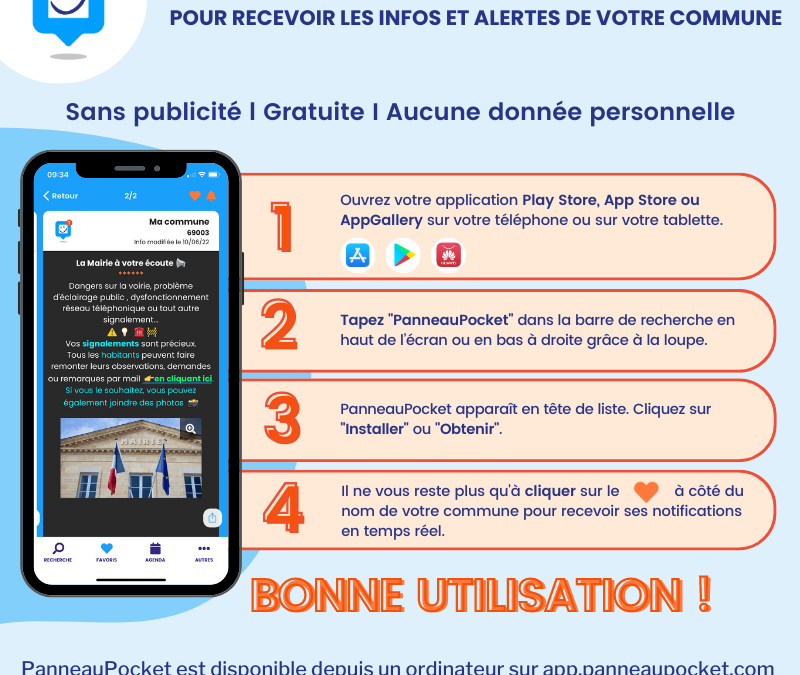 Nouveau : la commune utilise Panneau Pocket