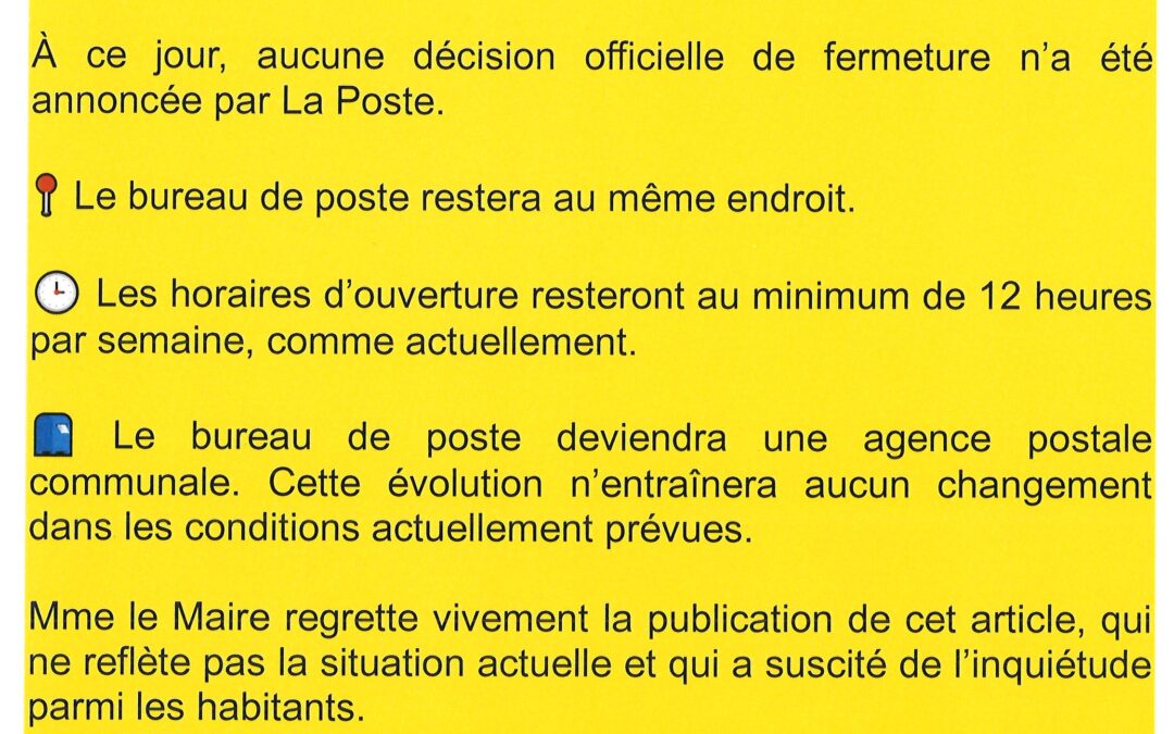 Démenti Bureau de poste de Clion